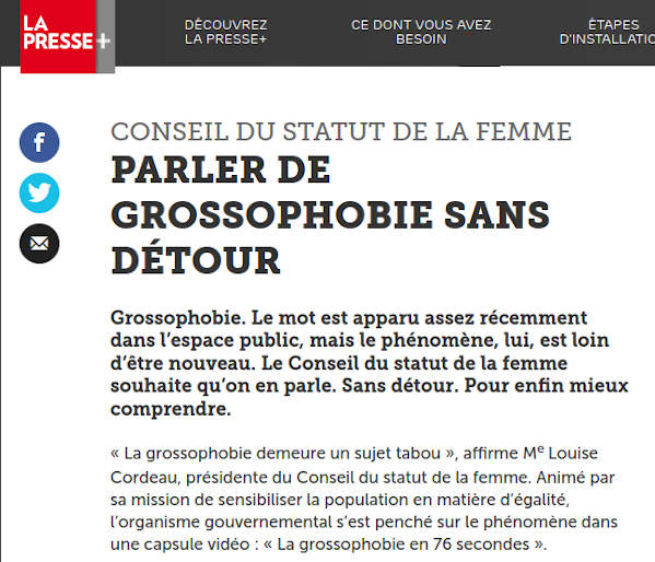 La grossophobie demeure un sujet tabou », affirme Me Louise Cordeau, présidente du Conseil du statut de la femme.