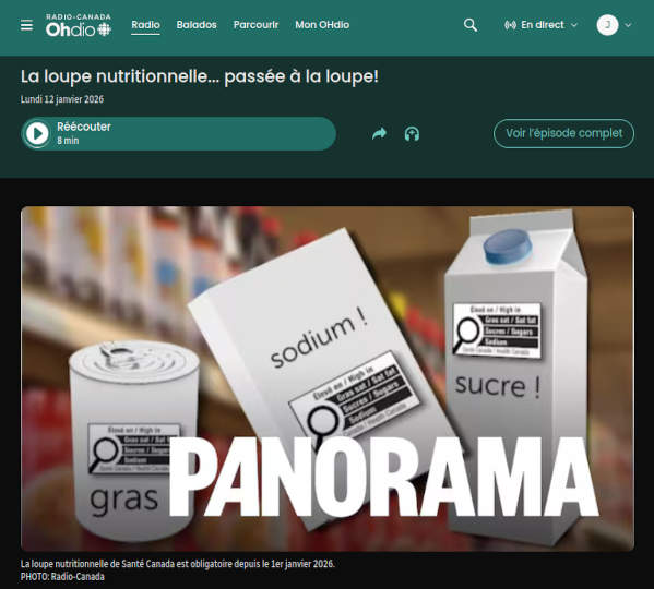 Le grand int�r�t de cette loupe au Canada, qui est similaire � celle du Chili, c'est qu'ici le symbole est obligatoire.