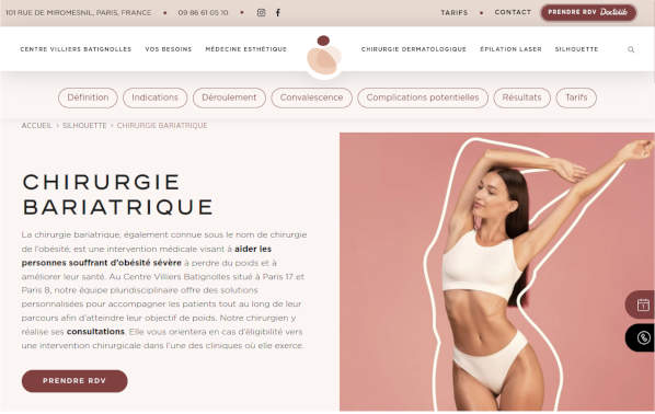 Publicits pour la chirurgie bariatrique utilisant l'obsession de la minceur