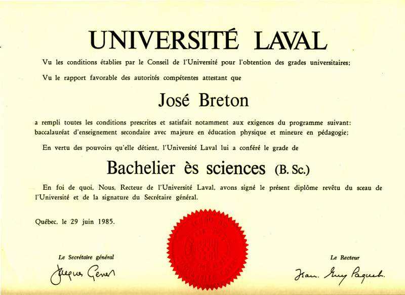 Diplôme en éducation physique l'Université Laval